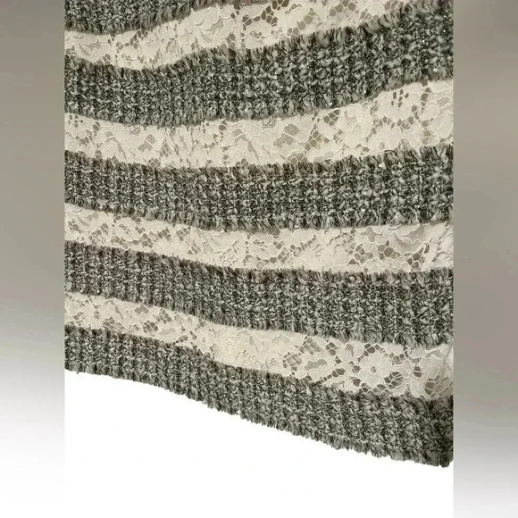 J. Crew Women’s Sleevless Tweed White & Grey Lace Top Size XS - Picture 2 of 6